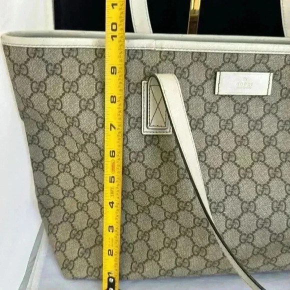 Authentic Gucci Gg Monogram Tote Bag Beige/Cream Medium - Picture 9 of 15